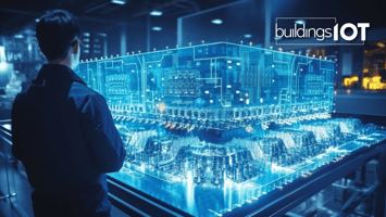 Facility operator working on a digital building